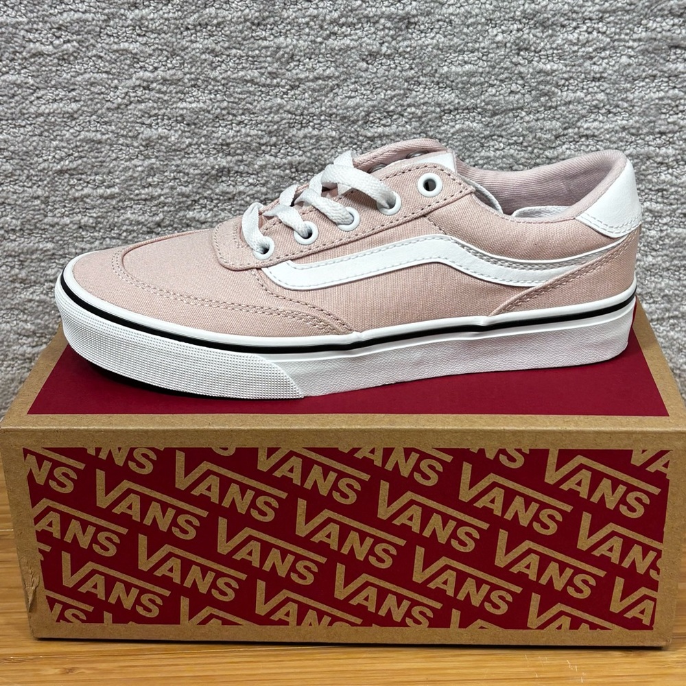 Vans Brooklyn LS Sepia Rose Canvas‎ Women's Low Top Sneakers Sz 6.5 Pink
